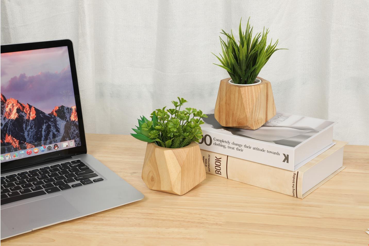 Samll HEX Wooden Flowerpot