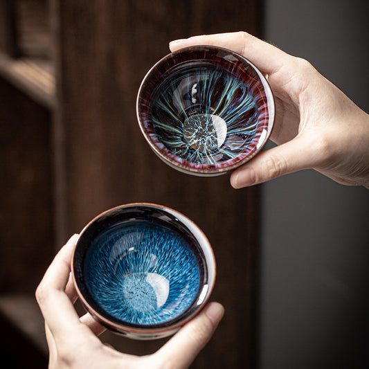 Kiln Change Ceramic Single Kung Fu Tea Bowl
