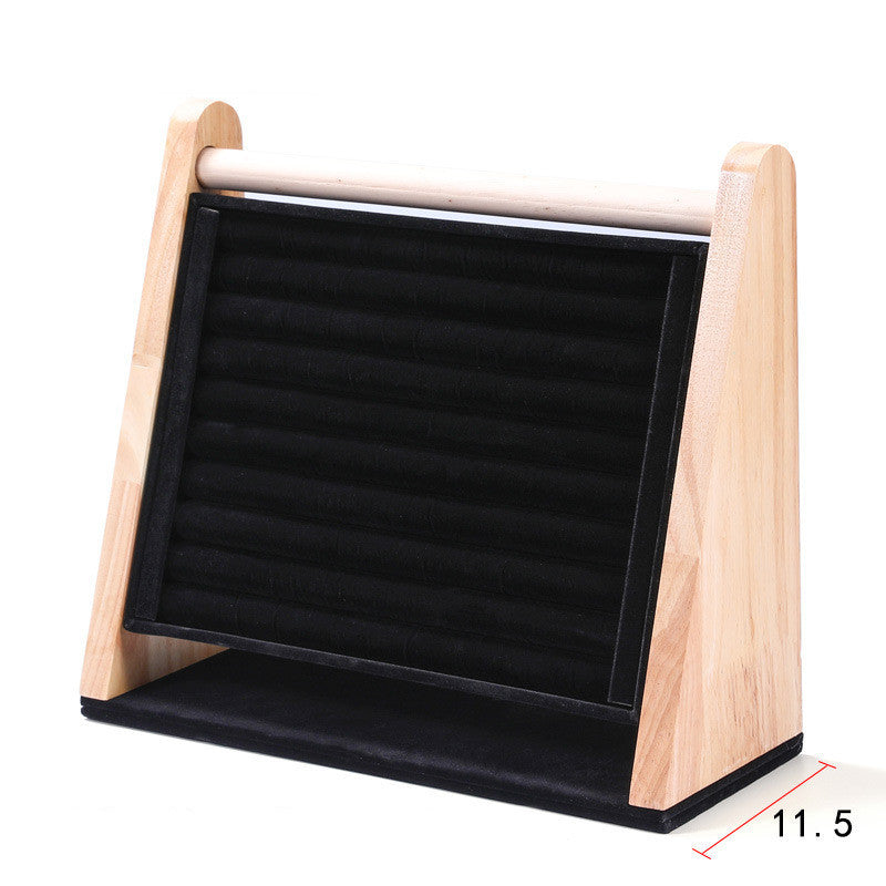 Vertical Solid Wood Ring Earrings Display Stand