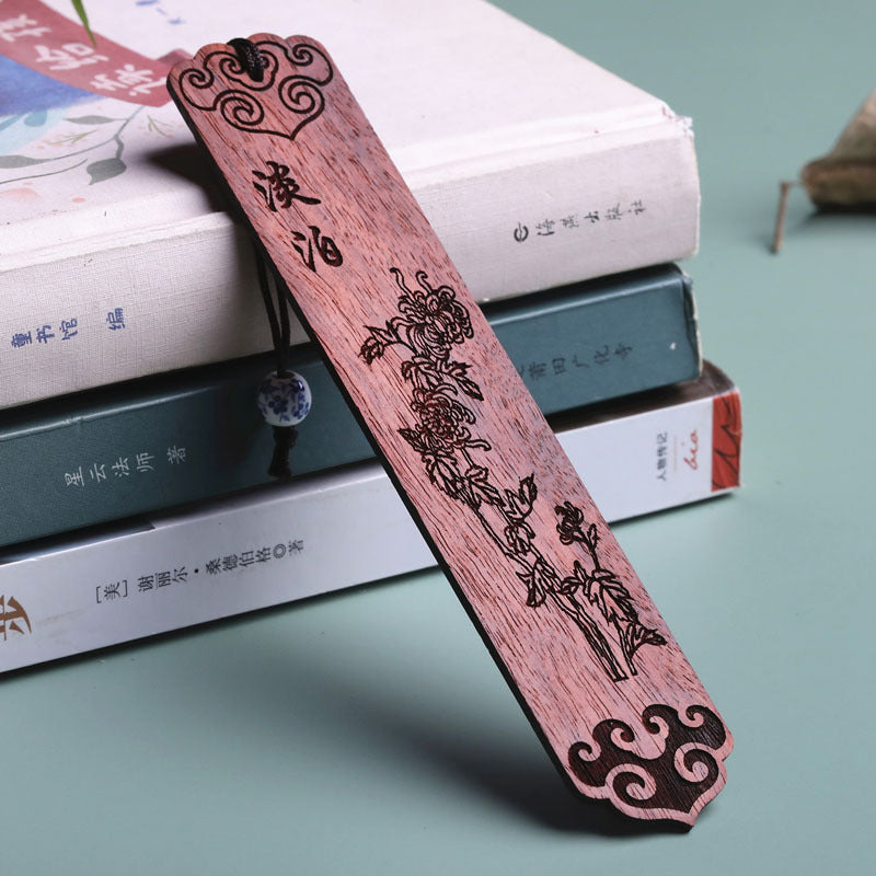 Chinese Style Solid Wood Bookmark