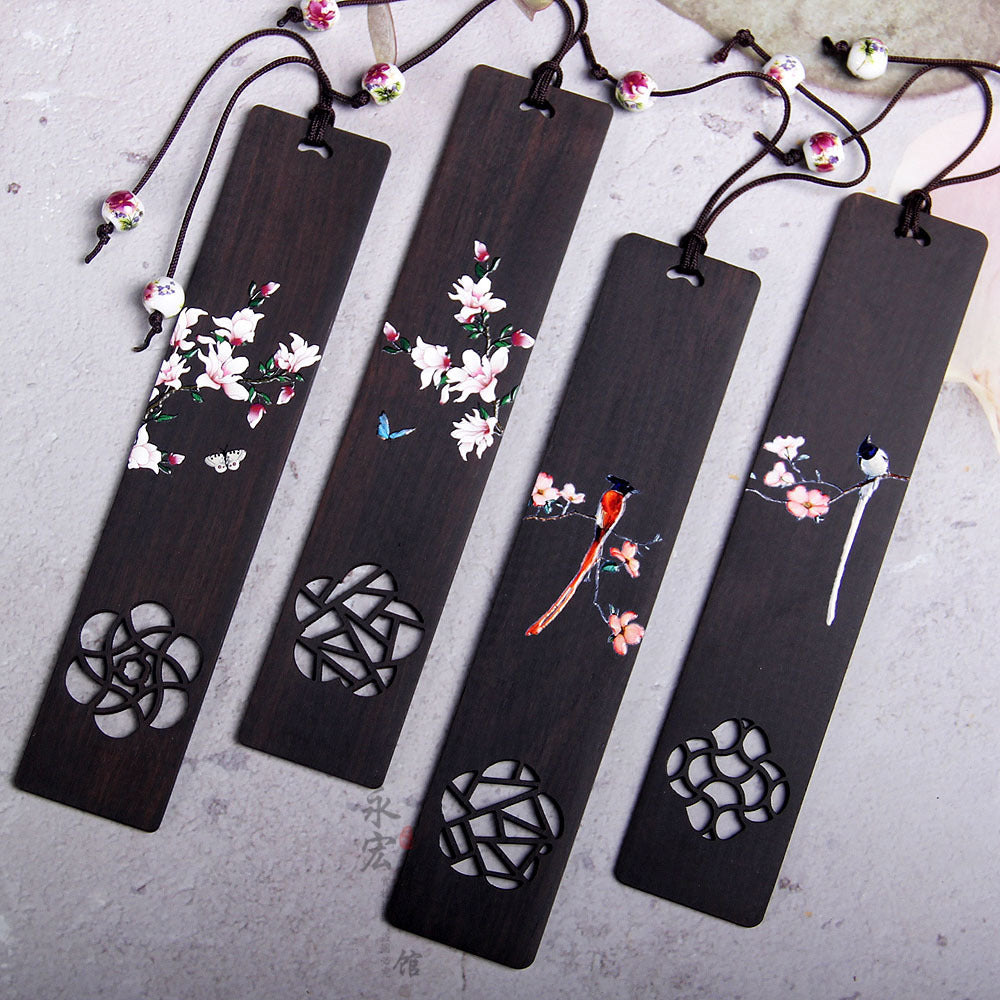 Chinese solid wood bookmark