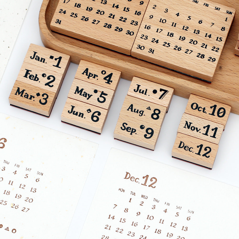Creative Calendar Wooden Stamp