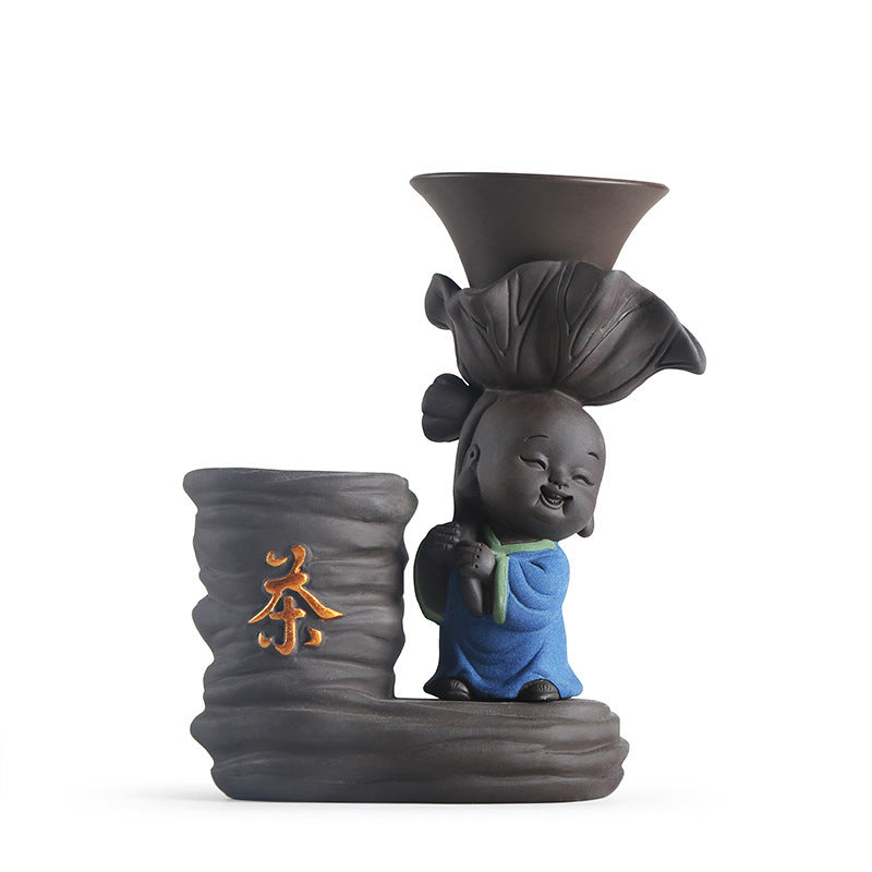 Purple Clay Little Monk Black Sandalwood Six Gentleman Tea Ceremony Accessories