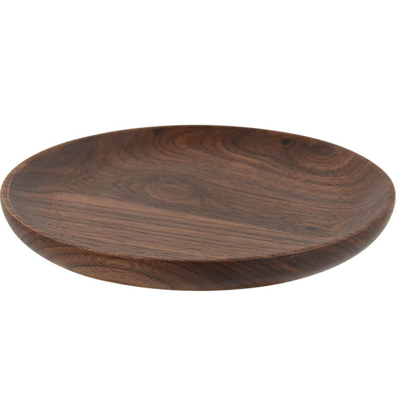 Japanese Wooden Fruit Bowl Round Wooden Plate