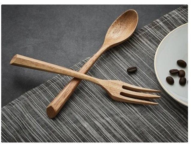 wooden spoon and fork
