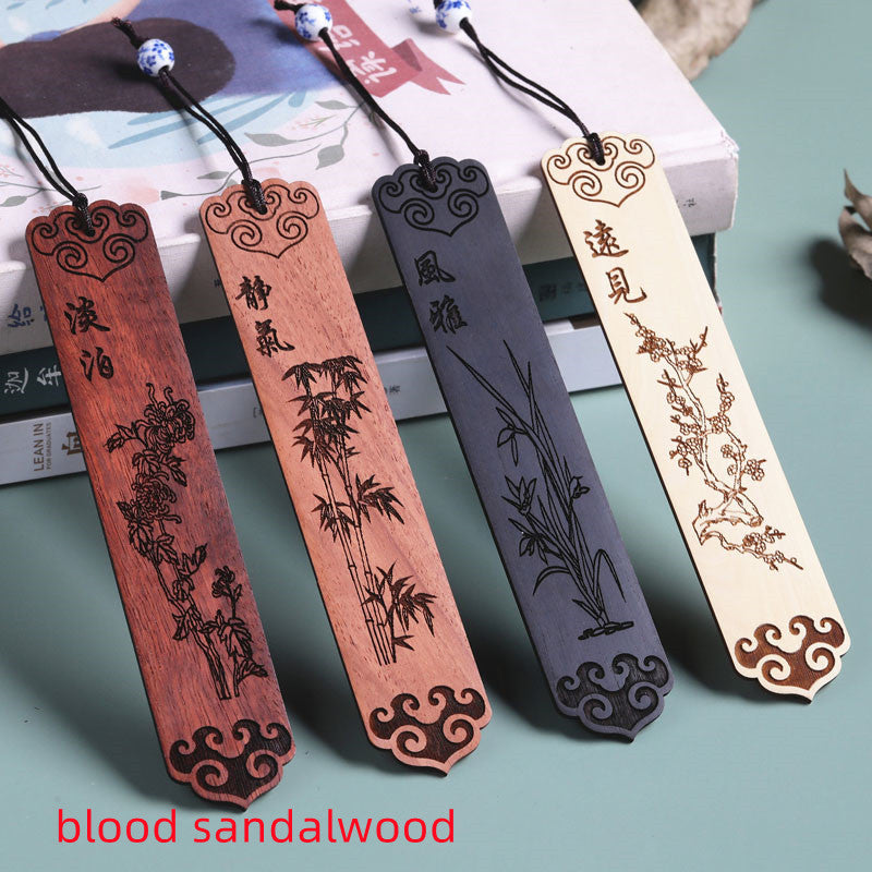 Chinese Style Solid Wood Bookmark