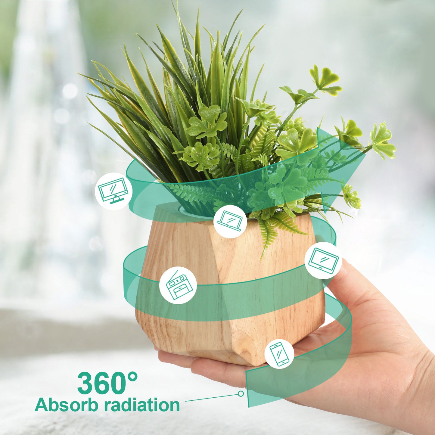 Samll HEX Wooden Flowerpot