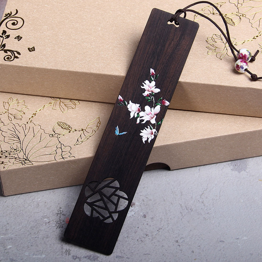 Chinese solid wood bookmark