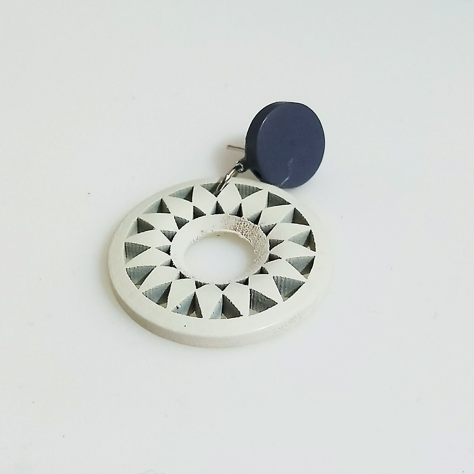 white Retro Wood Earrings