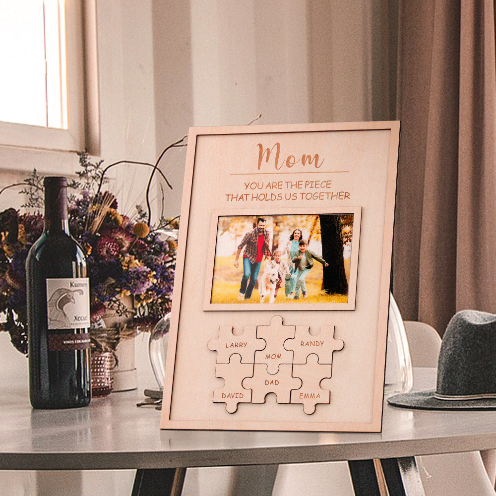 Mother's Day Gift Wooden Puzzle Photo Frame 