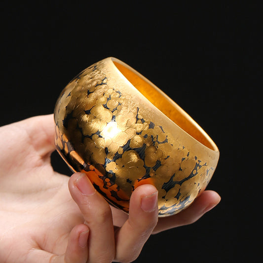 Cast Iron Gold Tianmu Tea Cup Ceramic