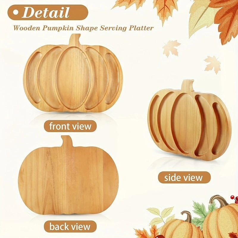 Wooden Pumpkin serving plate
