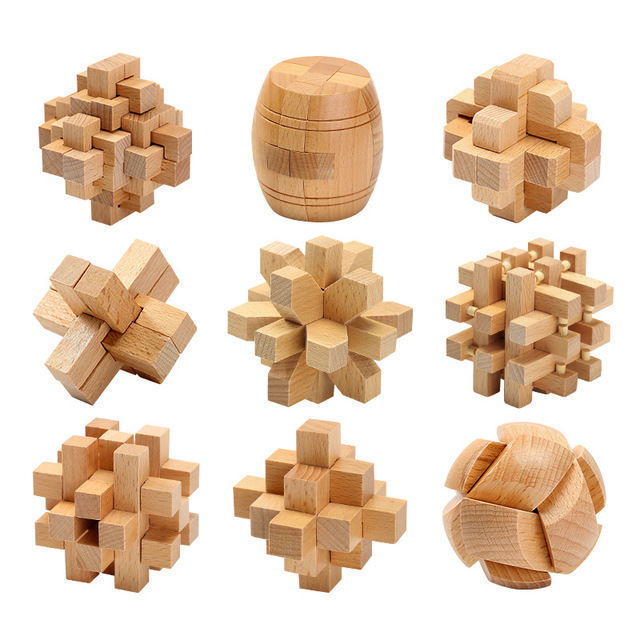 Classic Puzzle Children's Toy Beech Hole Lock