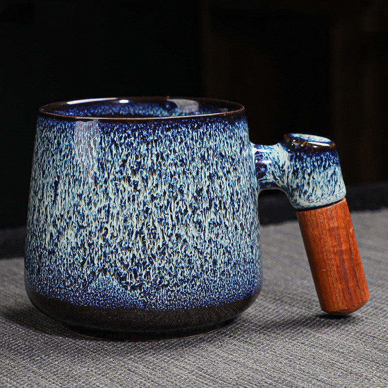Kiln Change Ceramic Mug With Wooden Handle