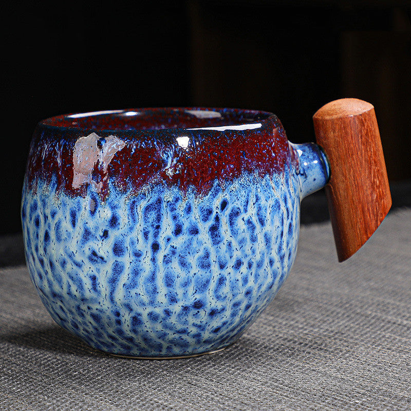Kiln Change Ceramic Mug With Wooden Handle
