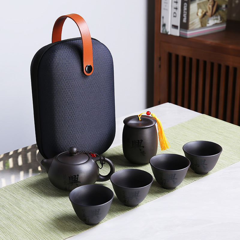 Portable Purple Clay Tea Set - Gift