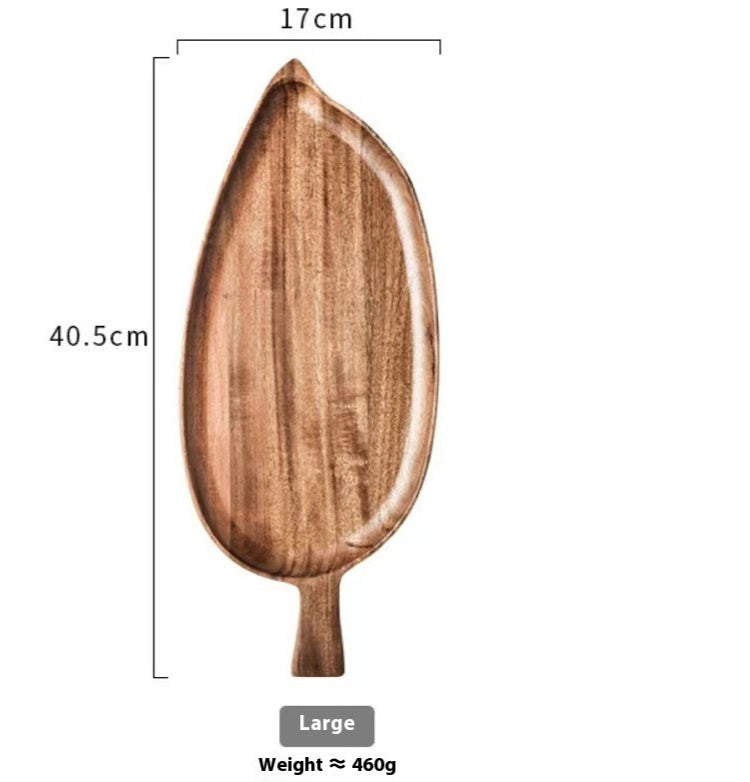 Wooden leaf serving plate