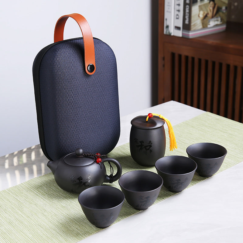 Portable Purple Clay Tea Set - Gift