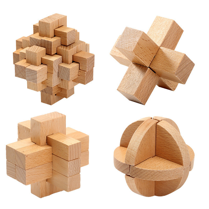 Classic Puzzle Children's Toy Beech Hole Lock