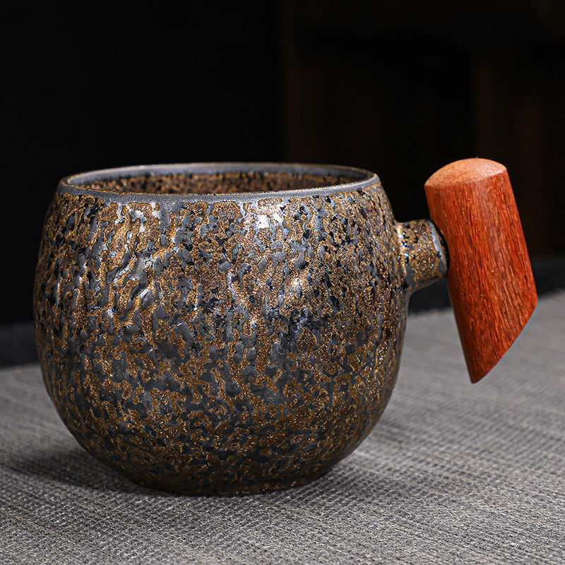 Kiln Change Ceramic Mug With Wooden Handle