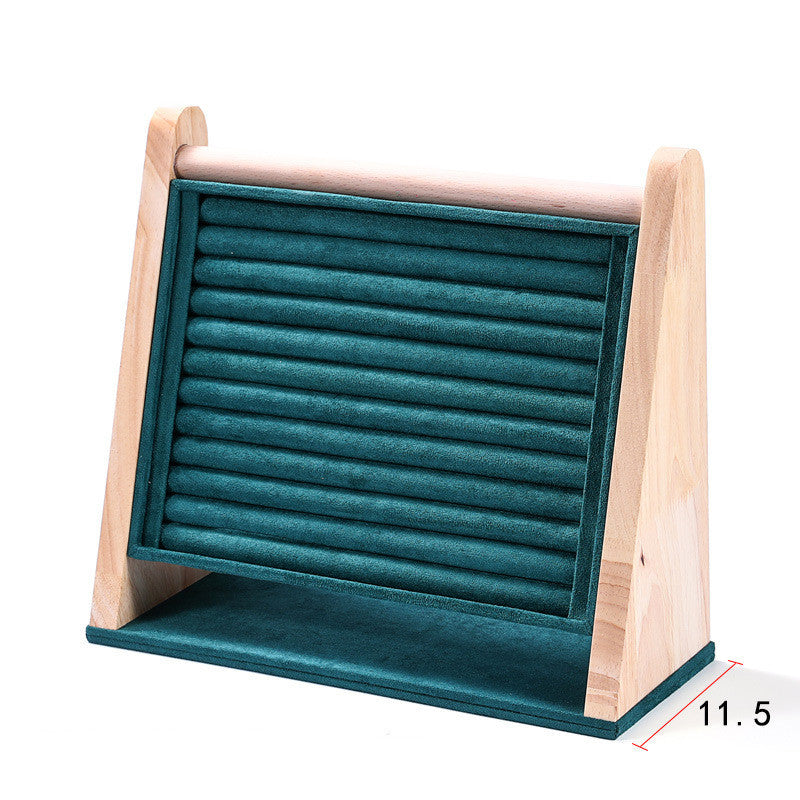 Vertical Solid Wood Ring Earrings Display Stand