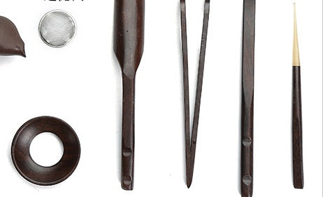 Purple Clay Little Monk Black Sandalwood Six Gentleman Tea Ceremony Accessories