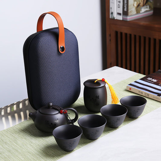 Portable Purple Clay Tea Set - Gift