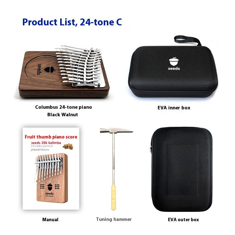 34-tone Double-layer Chromatic Walnut Plate Finger Piano