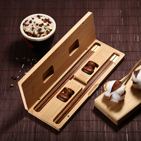 Chopsticks Lettering Solid Wood Box Set