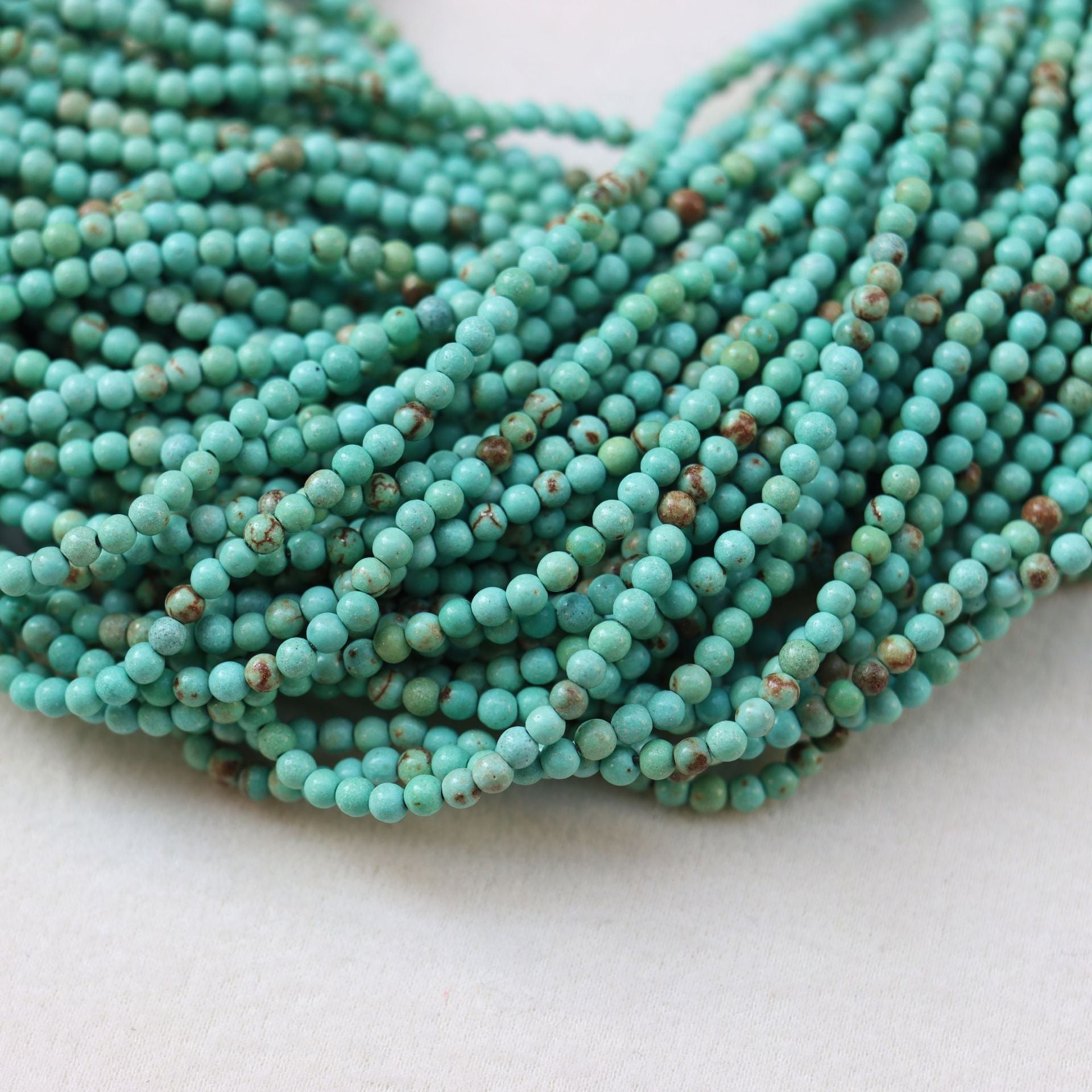 Natural Turquoise Round Beads Beaded Bracelet