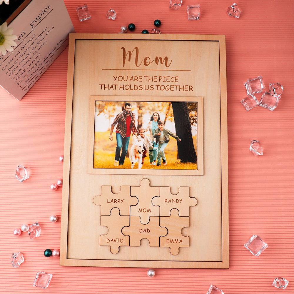 Mother's Day Gift Wooden Puzzle Photo Frame 