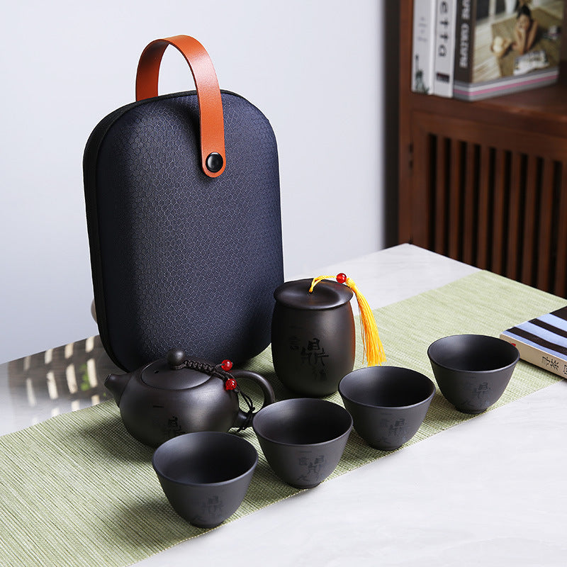 Portable Purple Clay Tea Set - Gift