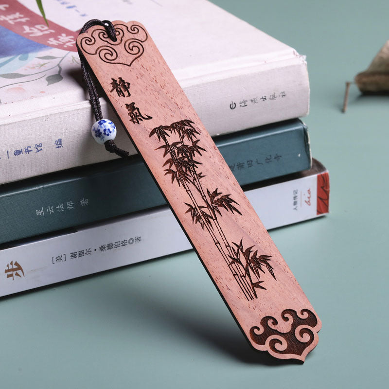 Chinese Style Solid Wood Bookmark