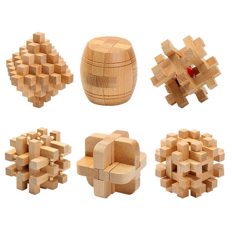 Classic Puzzle Children's Toy Beech Hole Lock